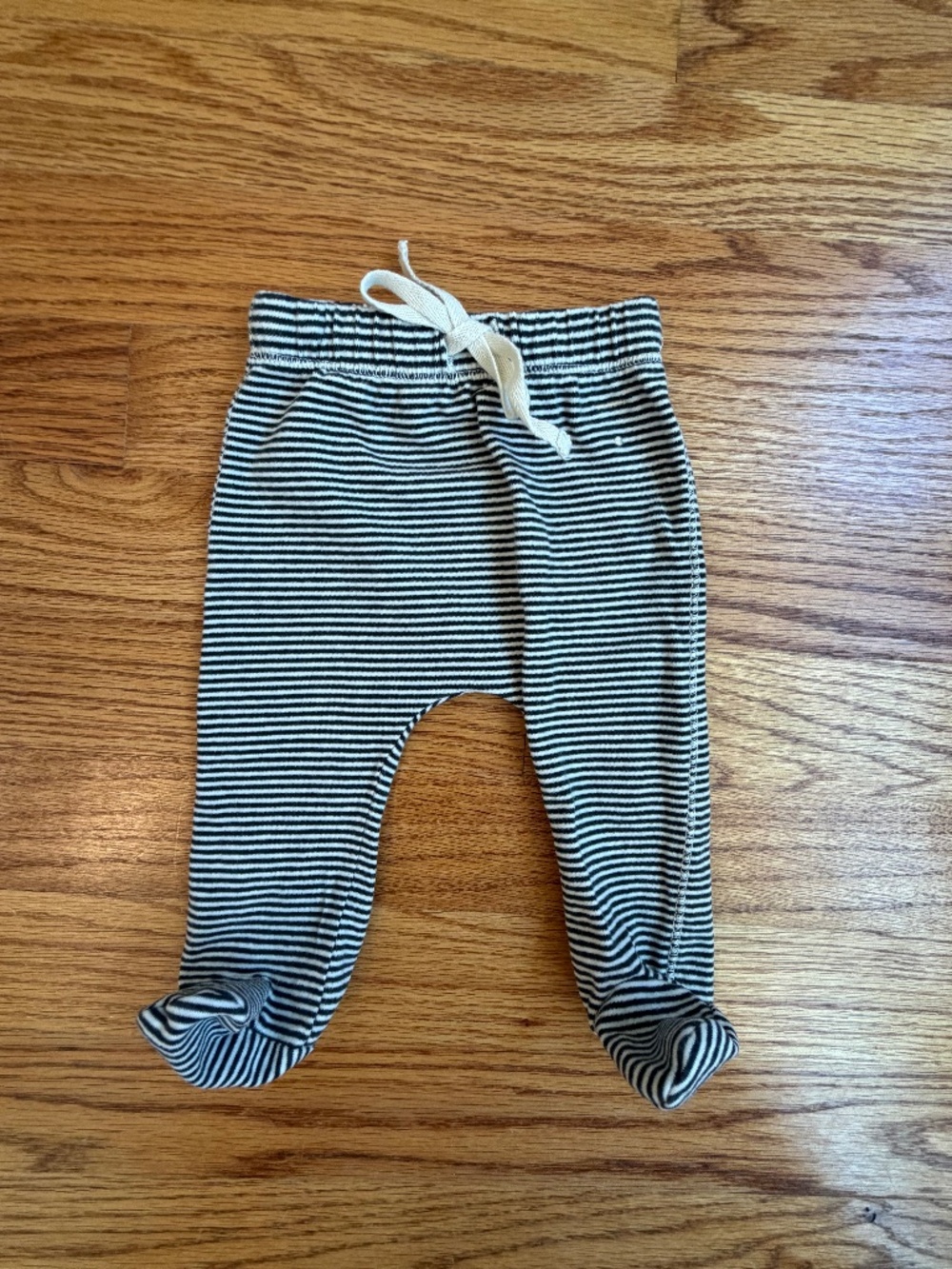 Gray Label Footie Pant | Black/Cream Stripe
